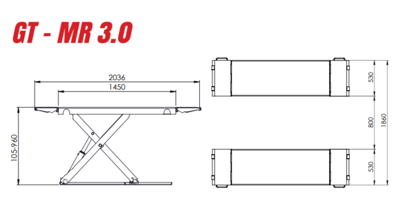 Dimension Pont GALTA GT - MR 3.0